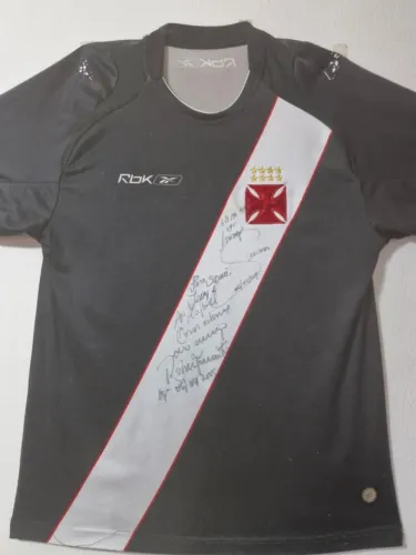 Camisa Vasco da Gama Autografada por Roberto Dinamite e Geovani - Rara