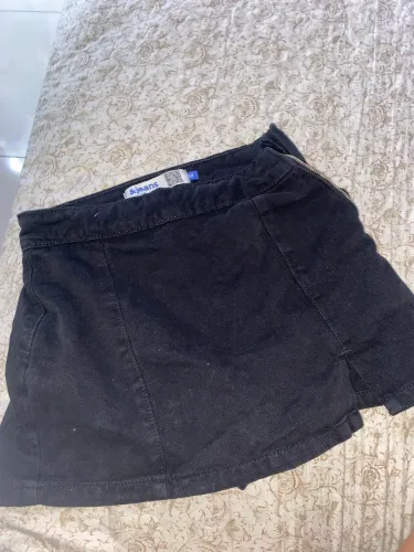 short saia jeans preto tamanho 34