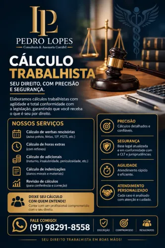Cálculo Trabalhista | Rescisão, FGTS, Férias e Horas Extras