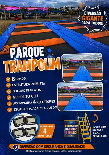 Cama elástica ou parque trampolim