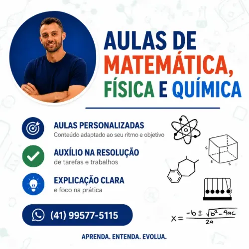 Reforço escolar de Matemática, Química e Física