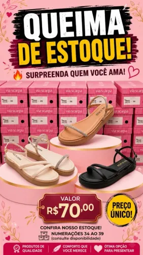 QUEIMA DE ESTOQUE DE SANDÁLIAS 