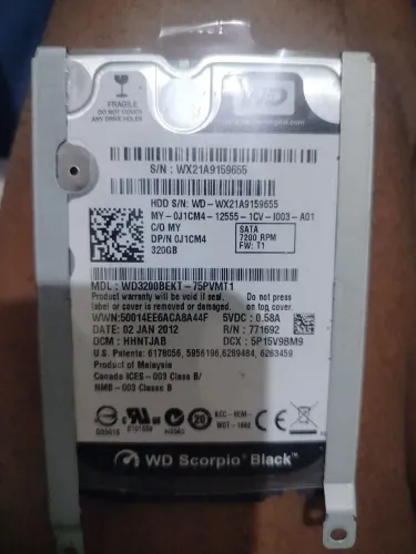 Vendo Hd 320 gigas/Sata 7200 Rpm/fw t1