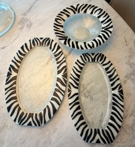 Conjunto em vidro artístico - 3 peças