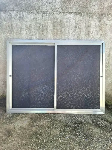 Porta armário de correr pia cozinha - alumínio e acrílico<br>
