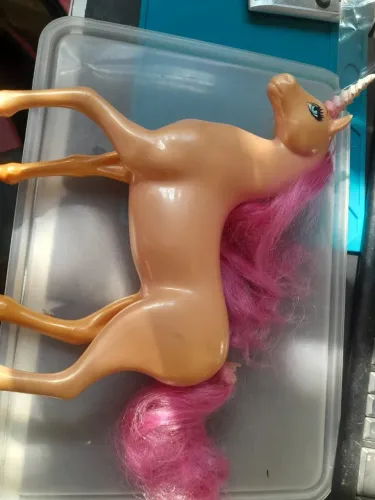 unicornio rosa da barbie, usado,30cm