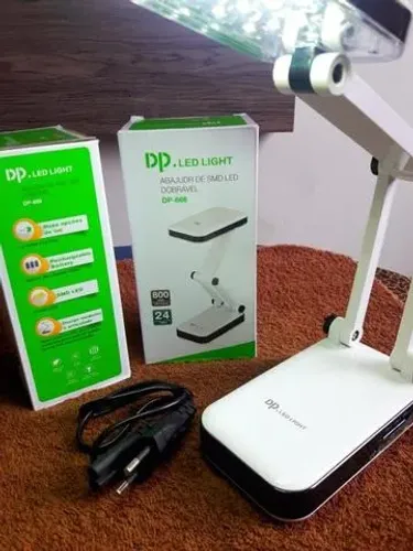 Luminária De Mesa Recarregável Dobrável, recarregavel 2 niveis de intensidade Led