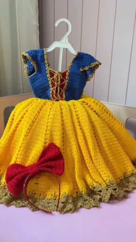 Vestido Branca de Neve - Crochê 