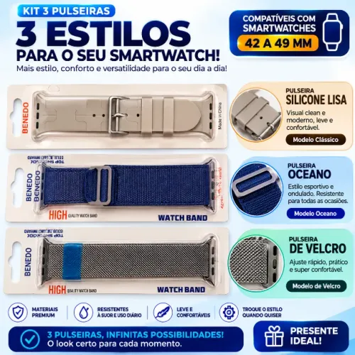 KIT PULSEIRAS SMARTWATCH