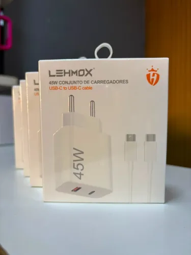 Carregador Turbo 45W USB-C Original Lehmox + Cabo USB-C