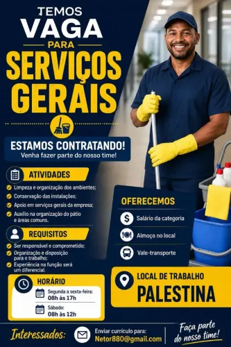 VAGAS DE EMPREGO NESSAS ÁREAS.