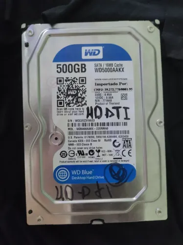 HD 500GB Western Digital Blue - SATA 3.5" (Em Alerta / Para Backup ou Peças)
