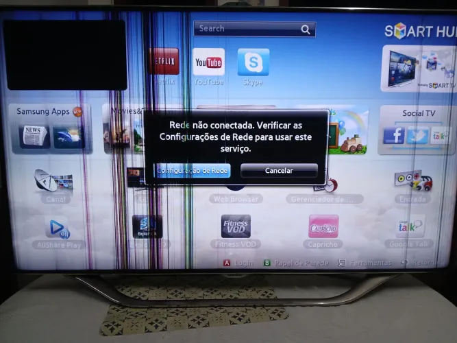 Tv Samsung 5h polegadas, funcionando parcialmente. Problema na tela!