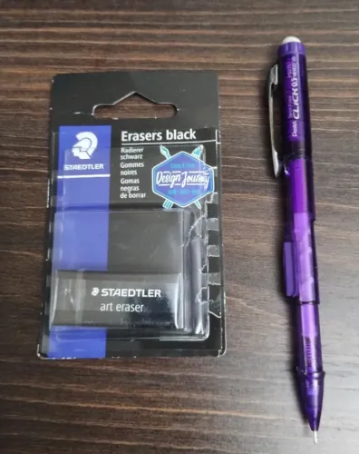 DOAÇÃO - Borracha Preta Staedtler + Lapiseira Pentel Click 0.5mm