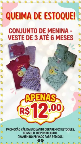 Conjunto de bebê menina veste até 6 mês