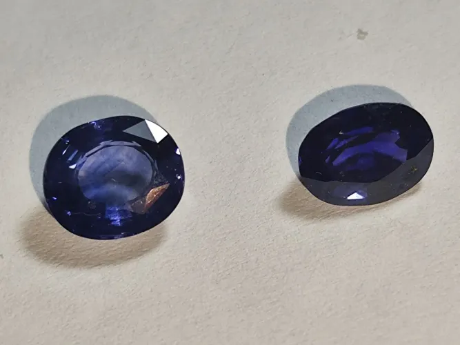 Conjunto Blue Sapphire/ Safira Azul do Siri Lanka 1.59 cada