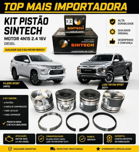 PISTÃO E ANEIS L200 2.4 16V MOTOR 4N15