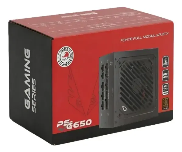 Fonte ATX 650W Modular C3Tech PS-G650 80 Plus Bronze