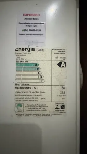 Aquecedor - Vazão 22,5 litros