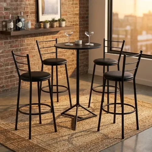 KIT MESA MAIS 4 BANQUETAS - MESA PARA BAR, VARANDAS