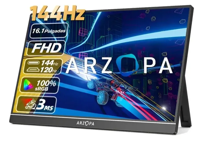 Monitor Gamer Portátil Arzopa 16,1'' 144hz Fhd Ips Hdmi Usbc