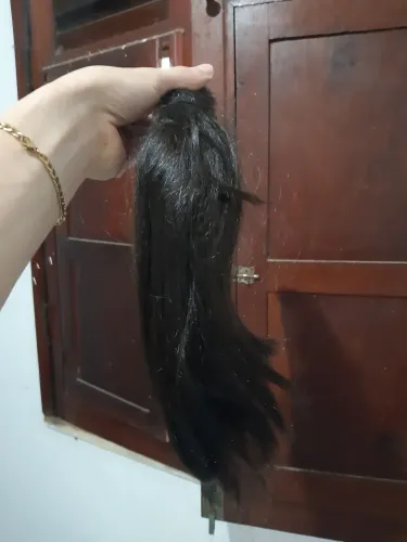 Cabelo de 40cm liso natural e castanho