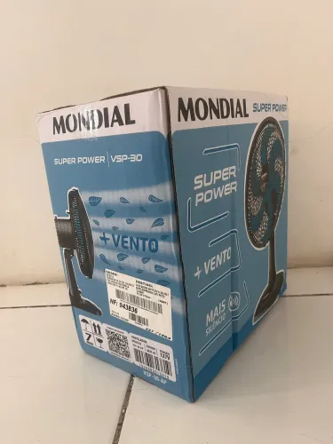 90,00 REAIS- MONDIAL Ventilador de Mesa 30cm Super Power, Preto/Azul Petróleo, 60W, 110V