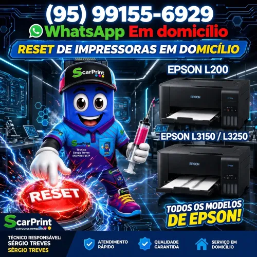 Reset das almofadas e Reset de impressoras em domicílio sem taxa