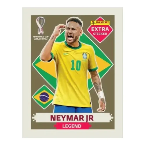 Figurinha Neymar Jr da Copa de 2022 Legend (ouro) Extra Sticker original 