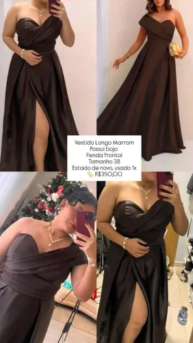 Vestido de Festa Marrom M/38