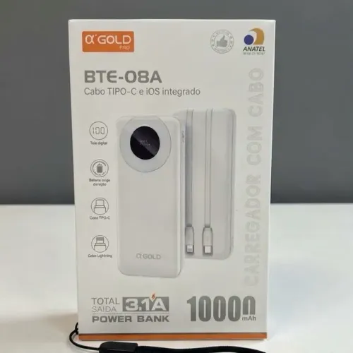 CARREGADOR PORTÁTIL POWER BANK 10000MAH 
