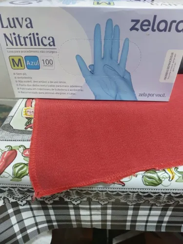 Luva Nitrílica azul M sem pó (8 caixas)