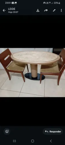 MESA DE MADEIRA COM MARMORE