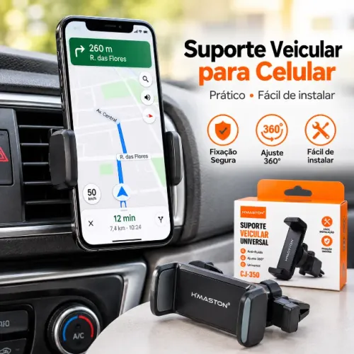 Suporte Veicular H'Maston para Celular 360° - Saída de Ar