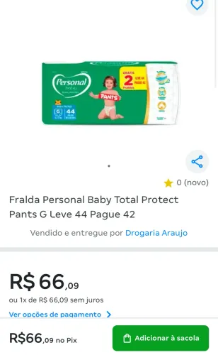 Fraldas Personal Premium Pants (shortinho)