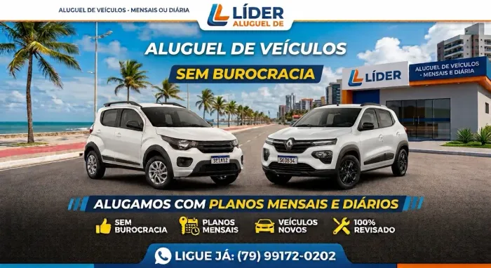 Aluguel de carros mensal ou na diária