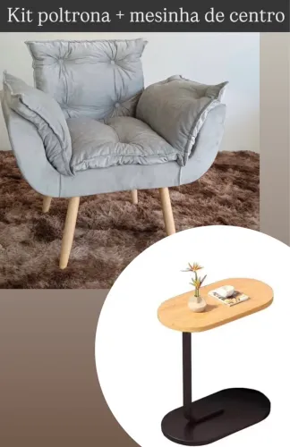 Kit Poltrona opala + mesinha de centro 