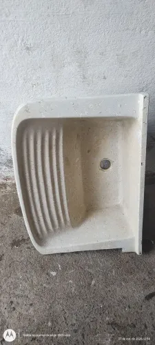 tanque de mármore sintético (granitado) nº 3, com dimensões de 55 x 41 cm