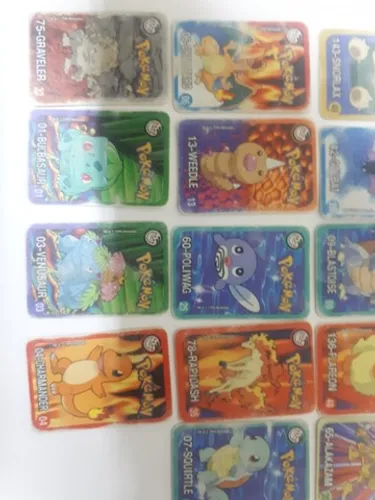 12 Supercartas Tazos Pokémon Elma Chips