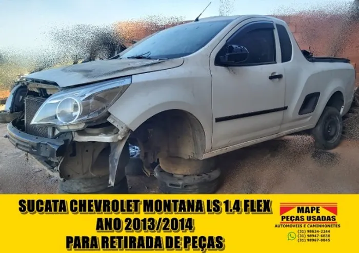 Sucata Chevrolet Montana LS 1.4 Flex ano 2013 - Para retirada de peças