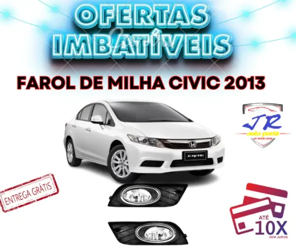 Par Farol de milha Honda civic 2013