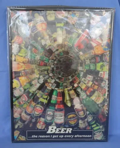 Quadro Holográfico 3D Cervejas do Mundo - Heineken Budweiser Placa