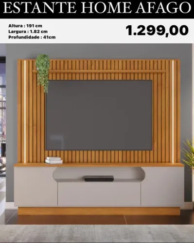 Estante Home com Led afago luxo - ENTREGA HOJE MESMO - LIGUE AGORA