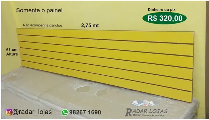 Painel canaletado 61 X 2,75 novo Amarelo