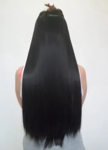 2 Apliques de Fibras/ Megahair, Tic-Tac - 60cm/cada - 150g/cada Castanho escuro. (Novo)