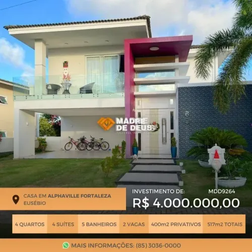 Casa de Alto Padrão no Alphaville Fortaleza com 517m²