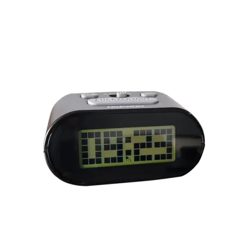 Relógio Despertador De Lcd Preta Com Led, Alarme