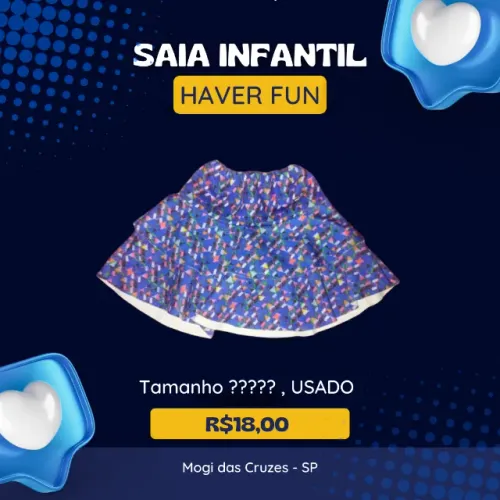 saia infantil tamanho 4 - Dia das crianças