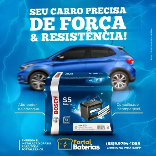 Frete e instalação grátis em baterias econômicas e duráveis