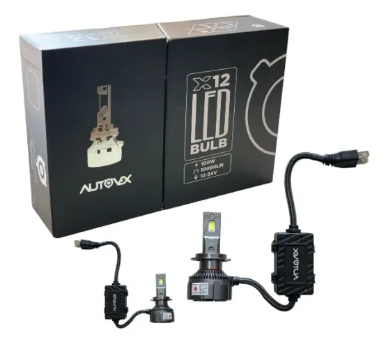 Par Lampada Ultra LED X12 Silver H3, HB3, Hb4, H27 -  6000K Branca 10000 Lumen